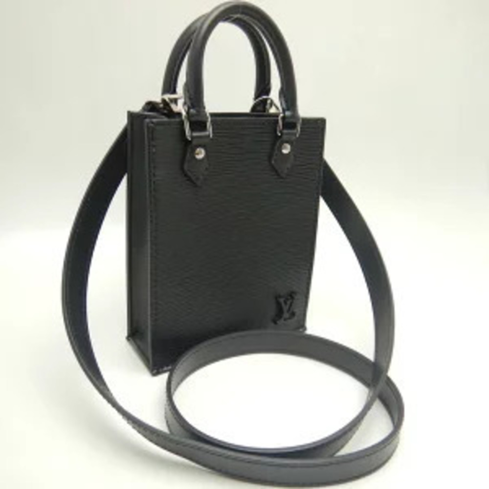Louis Vuitton Noir Plat Epi Black Handbag Sac
